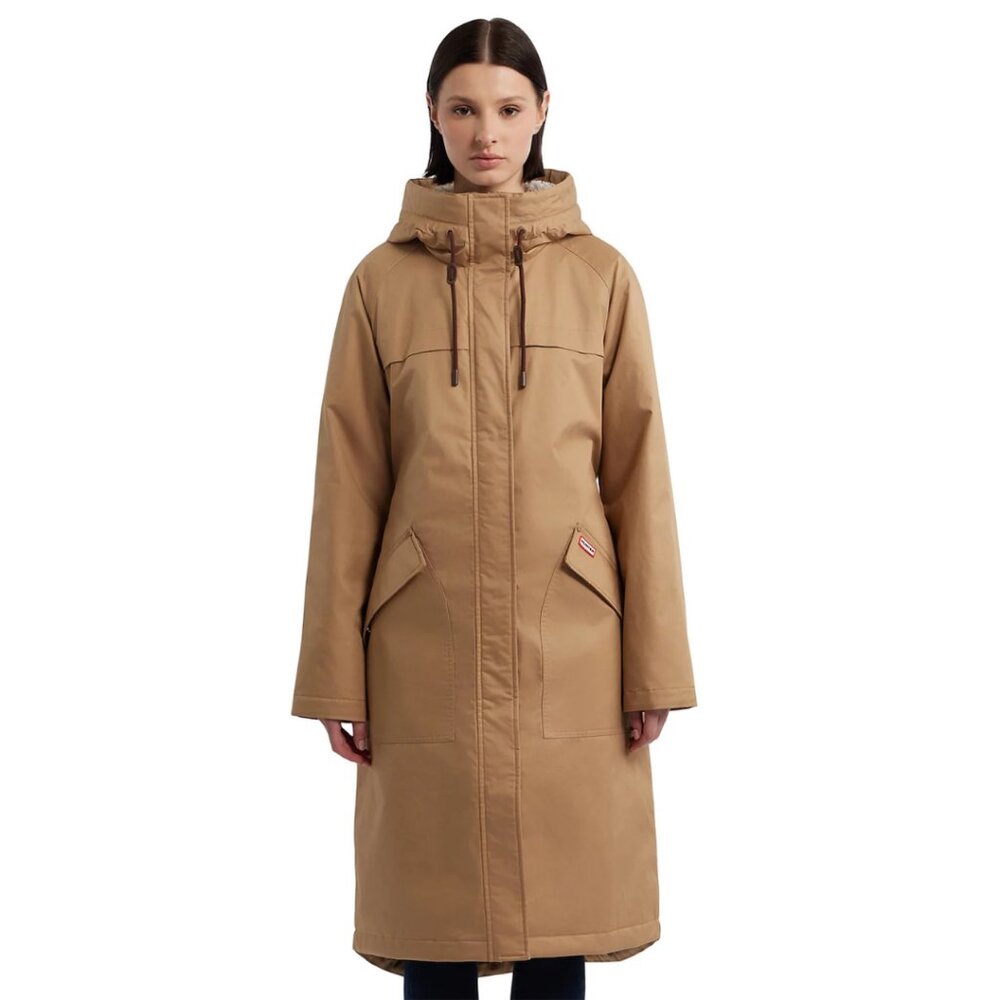 NWT Hunter Women's Hooded Water-Repellent Canvas A-Line Coat - Size M